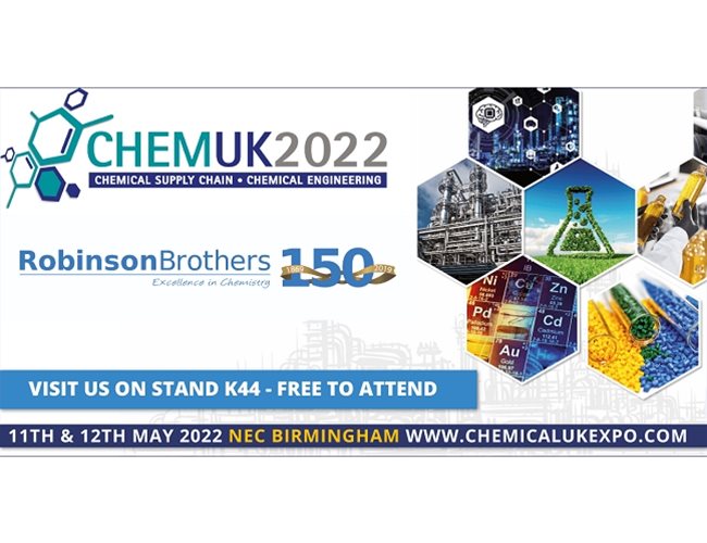 Robinson Brothers is exhibiting at CHEMUK 2022